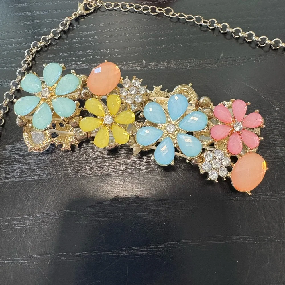 Pink and Blue Necklace and Bracelet, Elegant Jewelry - Picture 5 of 7